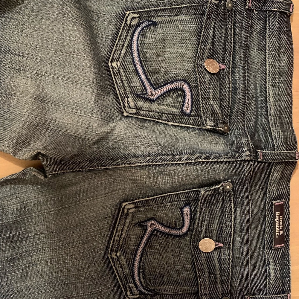 Premium Denim. Rock Republic denim frayed bottom jeans